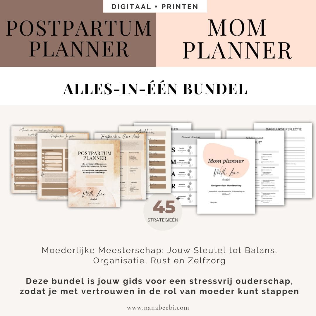 Porstpartum Planner + Mom Planner BUNDEL Top Merken Winkel